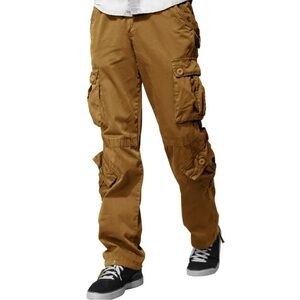 Matchstick Match Men's Cotton Straight Leg Relax Fit Cargo Pants Muti Pockets 32